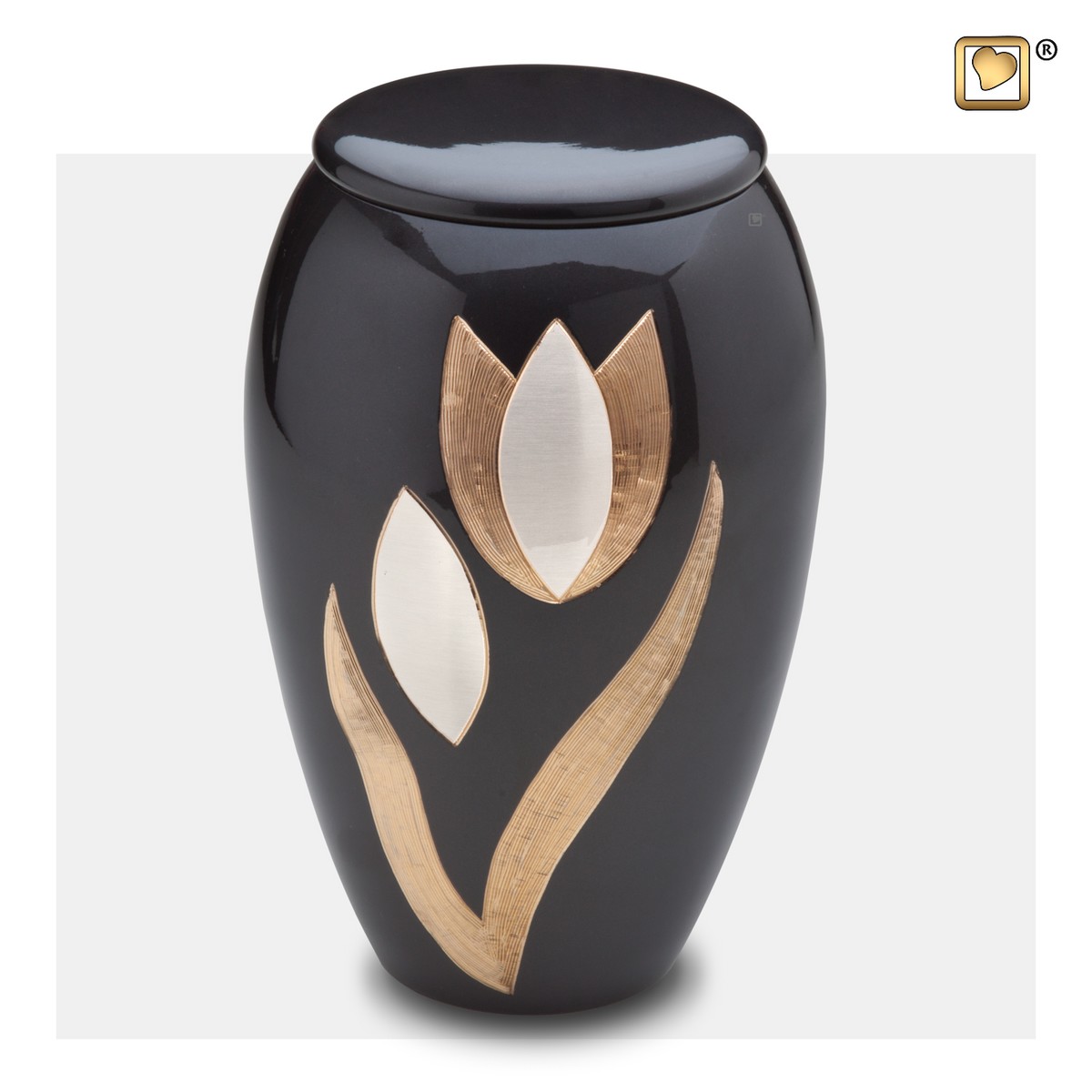 Majestic Tulip urn Midnight&Bru Pewter