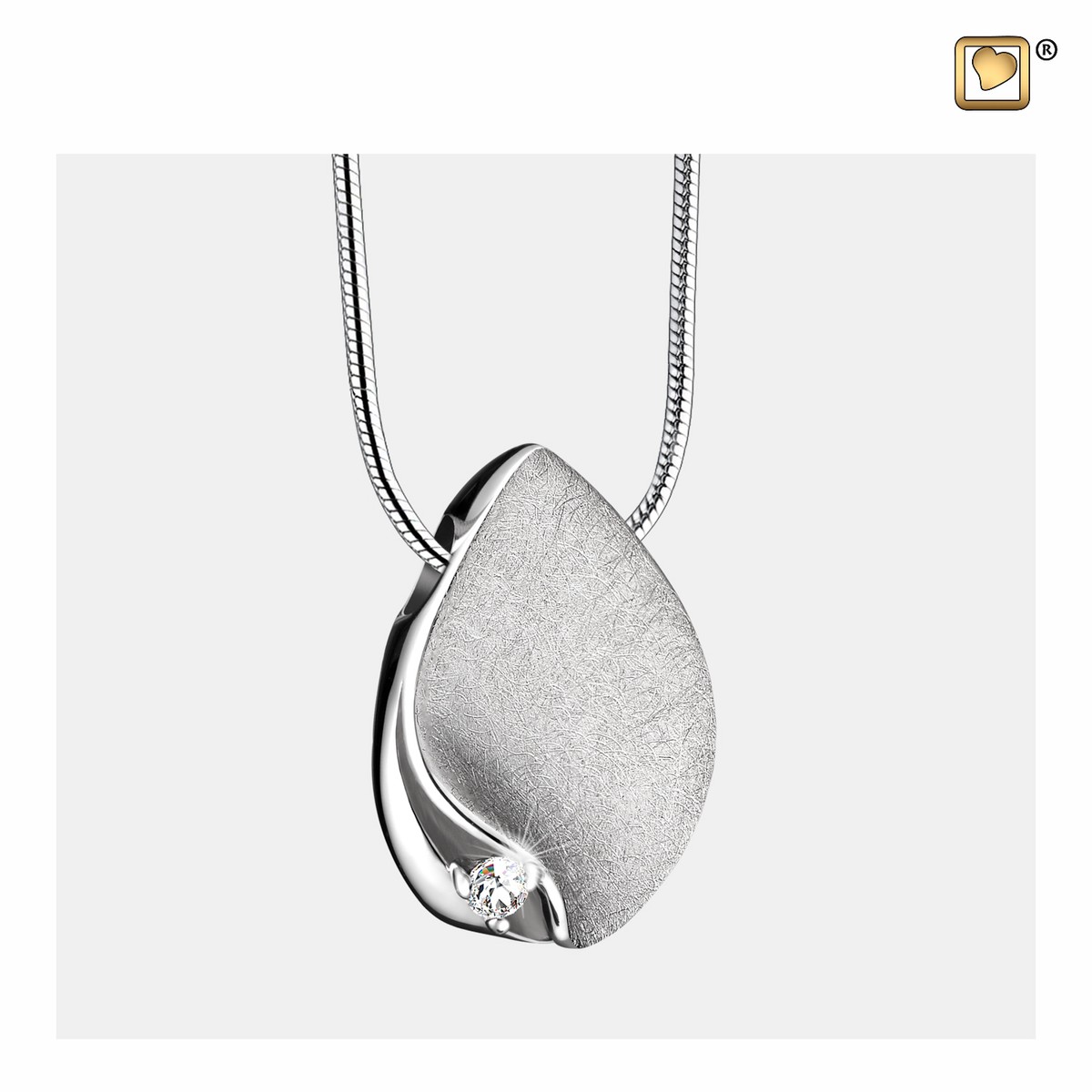 Teardrop Ashes Pendant Pol&Bru silver with Zirconia