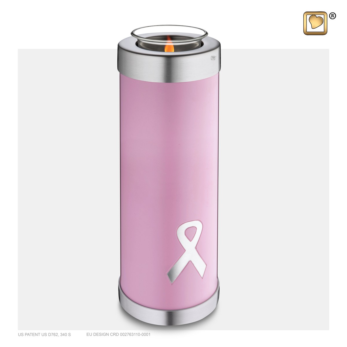 Awareness Tall Tealight Pink&Bru Pewter